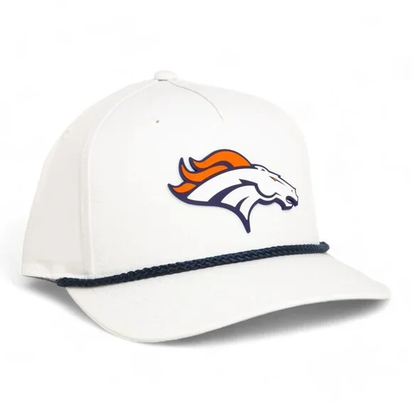 Denver Broncos 3D Five Panel Classic Rope Hat- White/ Navy - Picture 2 of 3